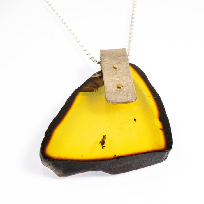 Big Irregular Amber Pendant
