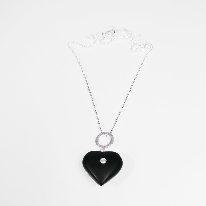 'Vileska' Black Amber Heart