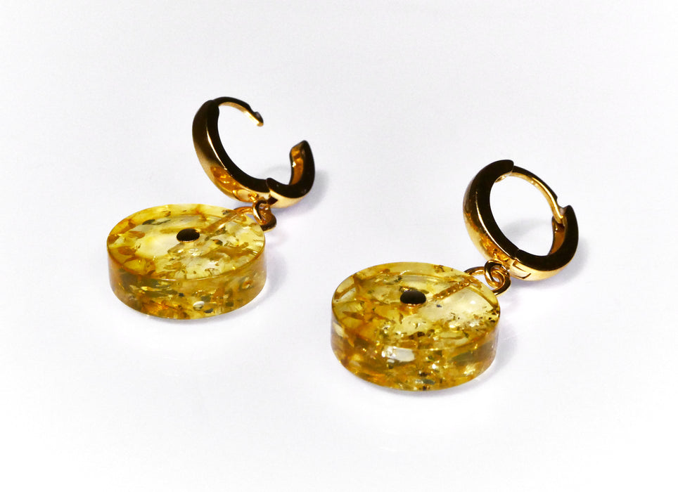 Gold Vermail and Yellow Amber 'Vilesca' Studs Earrings